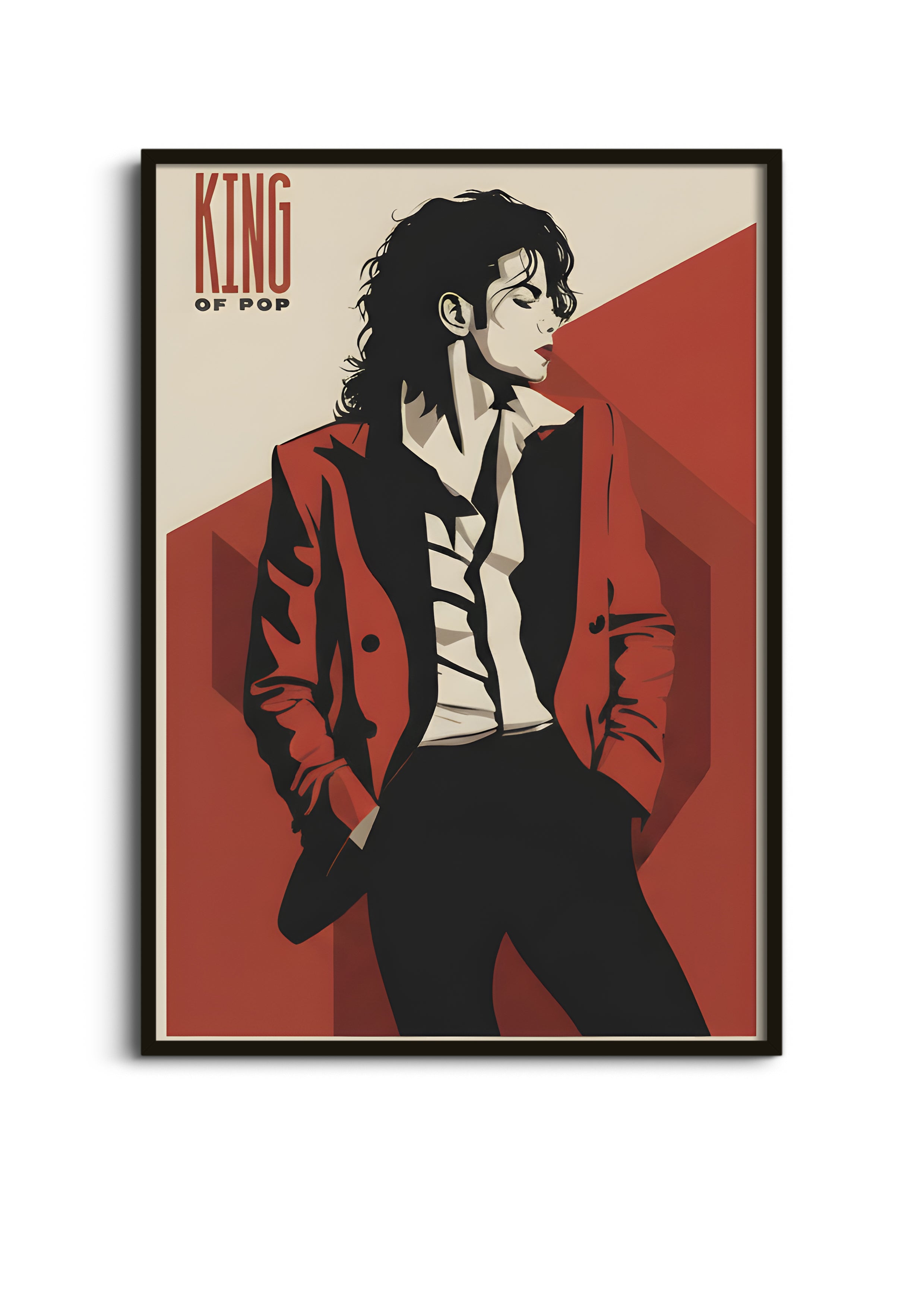 Michael Jackson Poster | MJ King of Pop Red Suit Wall Art Lazywalls